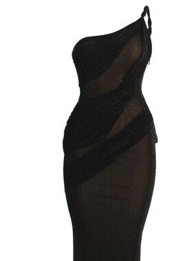 Black Alari One Shoulder Maxi Dress